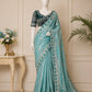 Pure Fandy satin material with c pallu embroidery work saree