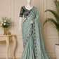 Pure Fandy satin material with c pallu embroidery work saree