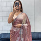 LOVING HART DIAMOND WORK BORDER SPACE SILK SAREE