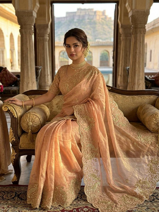Presenting our stunning Space Satin Saree