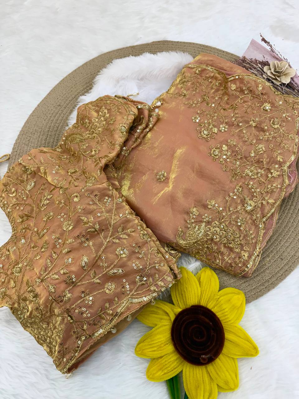 Presenting our stunning Space Satin Saree