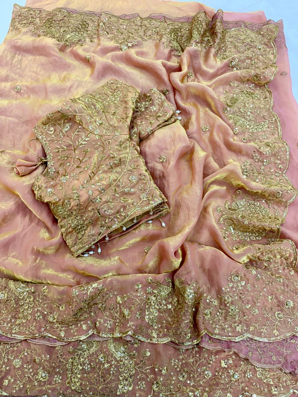 Presenting our stunning Space Satin Saree