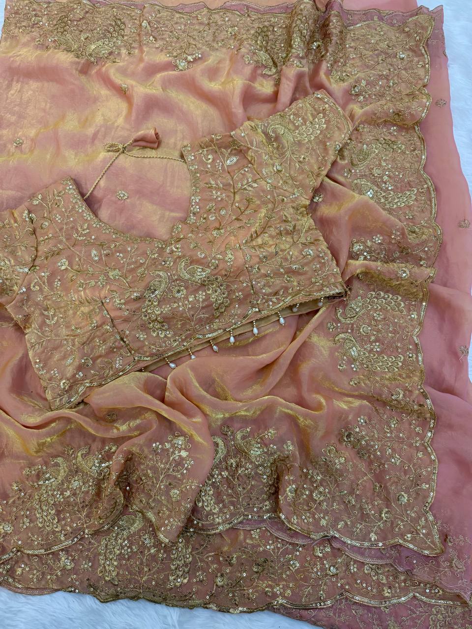 Presenting our stunning Space Satin Saree