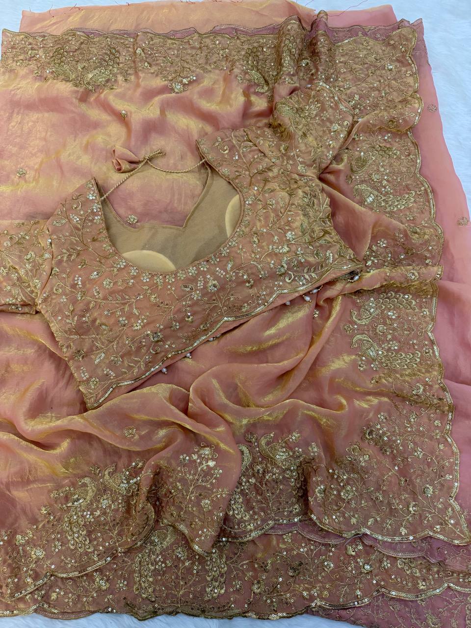 Presenting our stunning Space Satin Saree