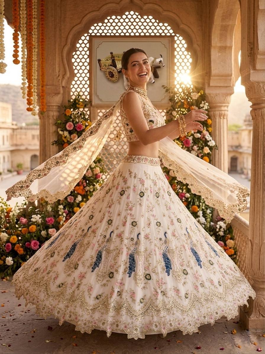 Launching the 3.5 Meter Flare Fox Georgette Lehenga