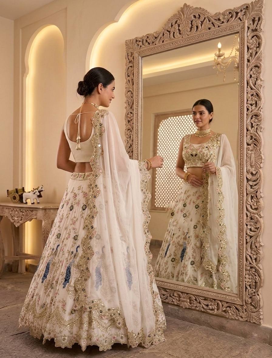 Launching the 3.5 Meter Flare Fox Georgette Lehenga