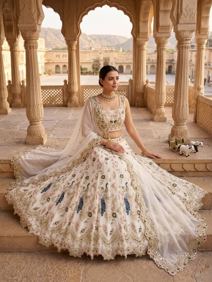 Launching the 3.5 Meter Flare Fox Georgette Lehenga