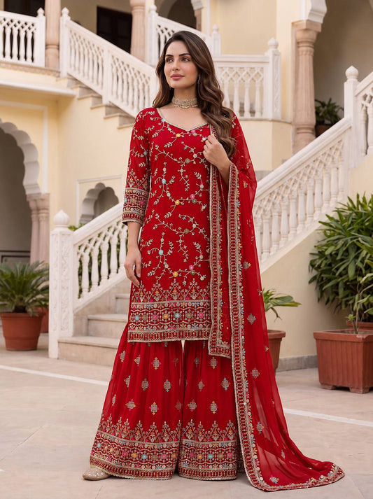 Faux Georgeet Embroidery Thread Sequence Zari