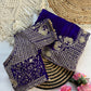 Pure Fandy satin material with c pallu embroidery work saree