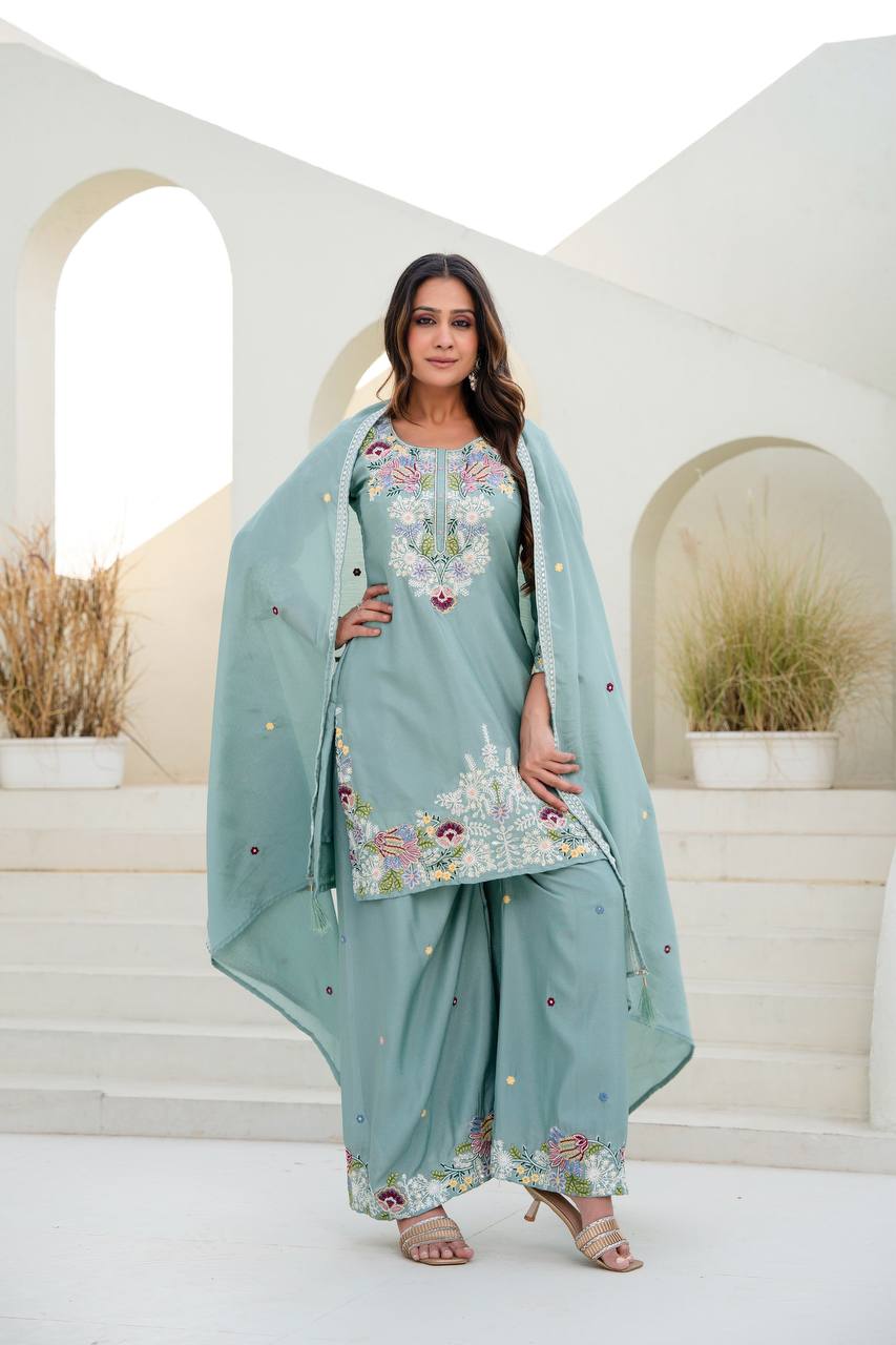 Presenting New Ready Made kirti Plazzo With Dupatta Collection