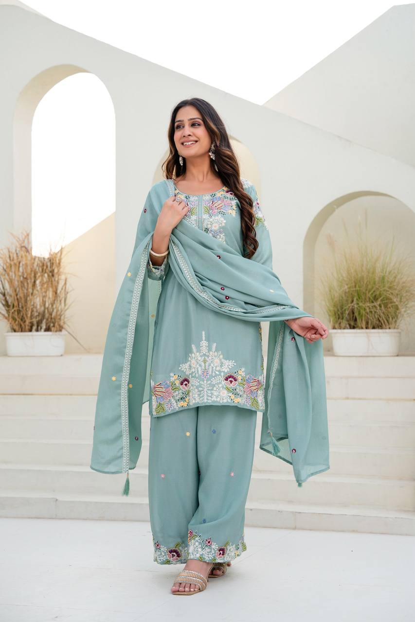 Presenting New Ready Made kirti Plazzo With Dupatta Collection