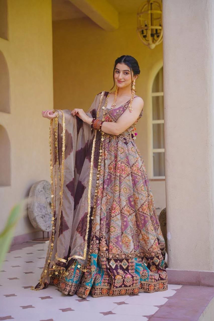 Digital printed Jimy organza silk suit
