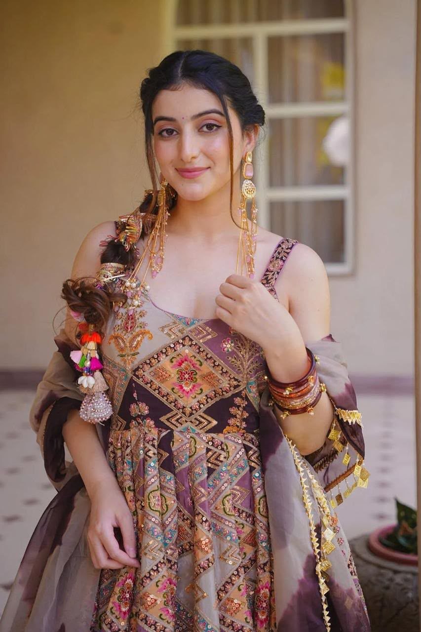 Digital printed Jimy organza silk suit