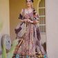 Digital printed Jimy organza silk suit