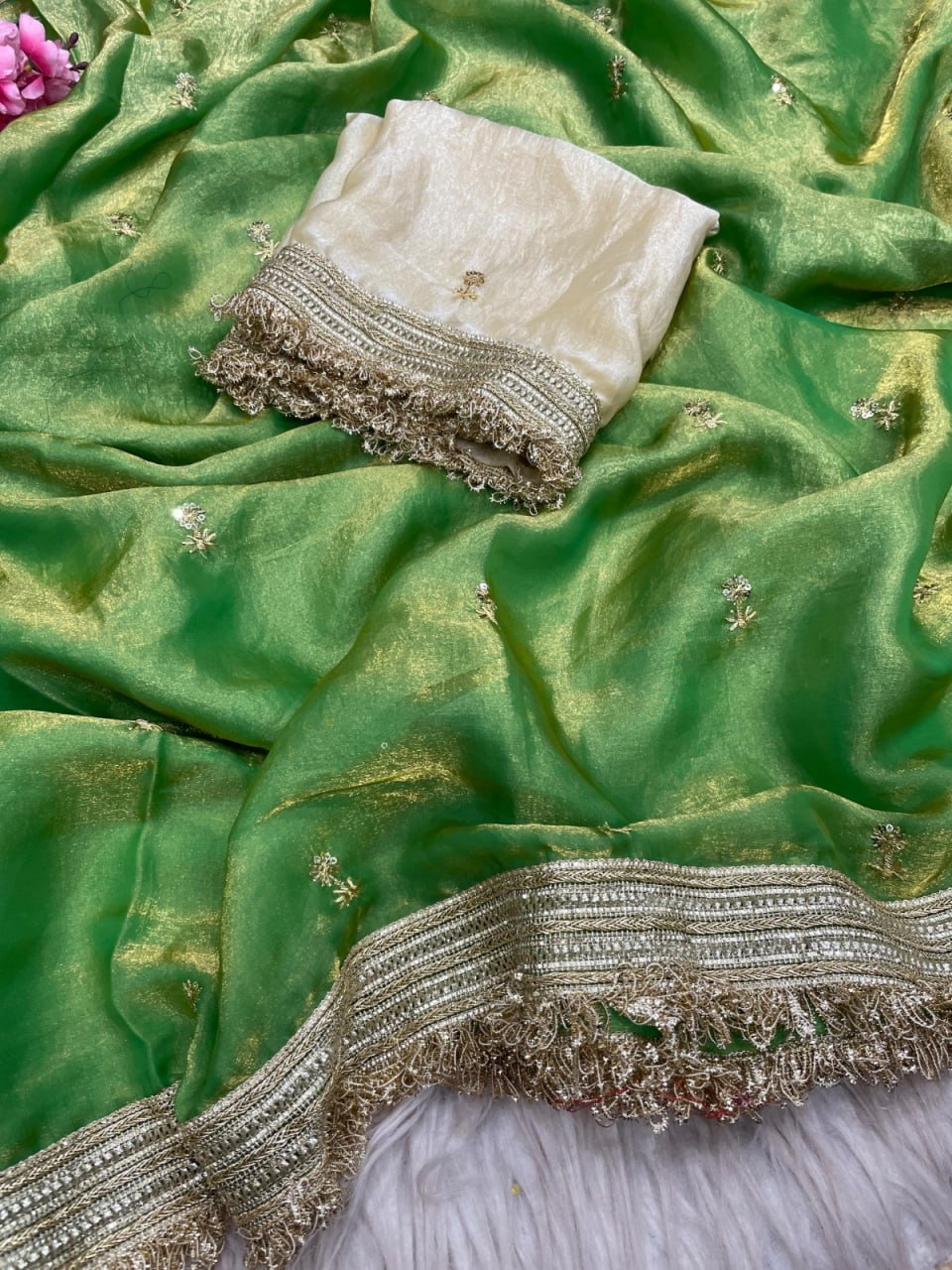 Suche jemanden für einen schönen Sari in der gleichen Farbe