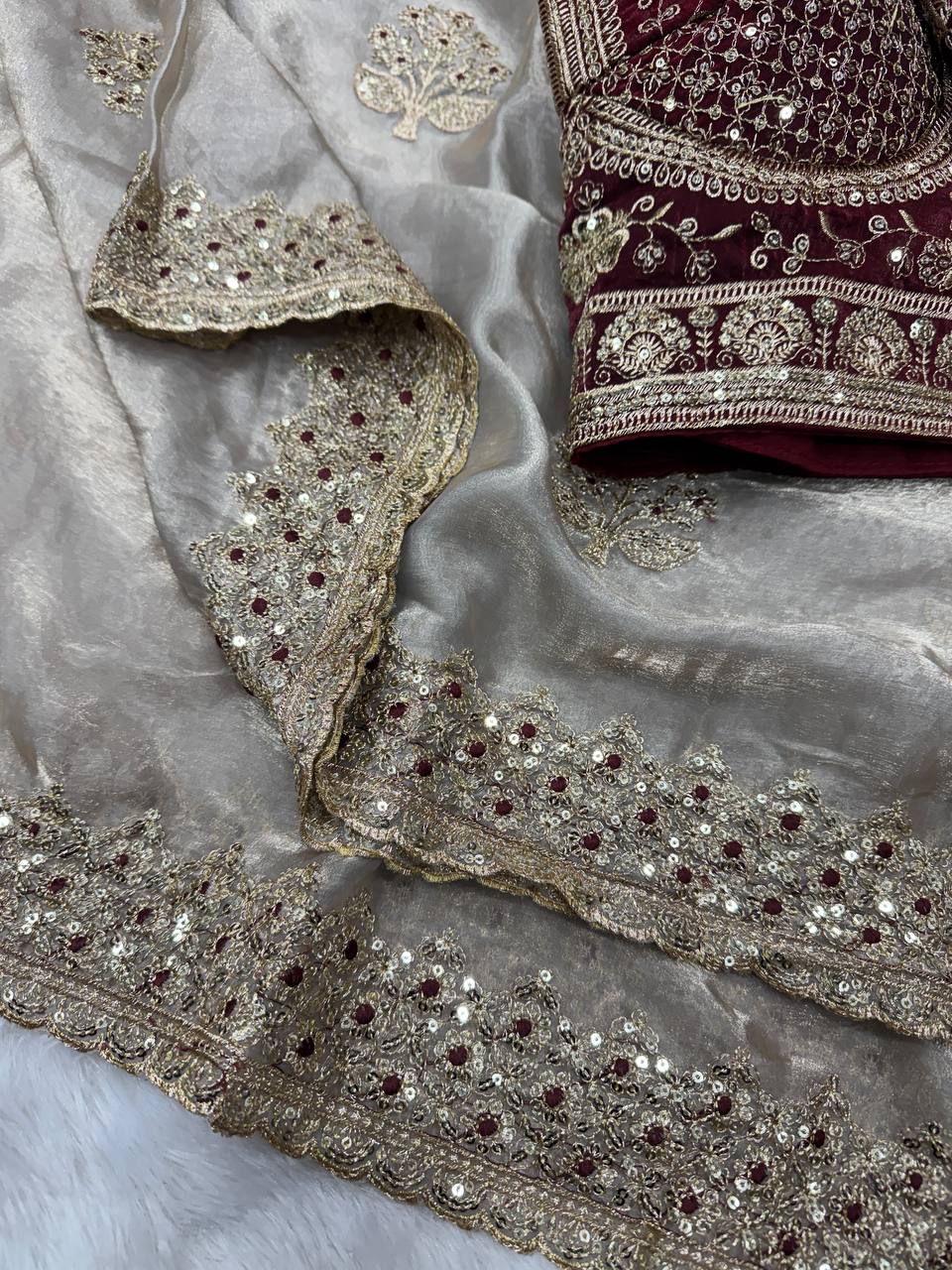 Soft Frendy Satin Fabric Saree