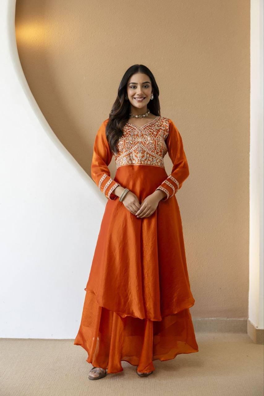New Ready-made Collection With Fandy Silk Gown