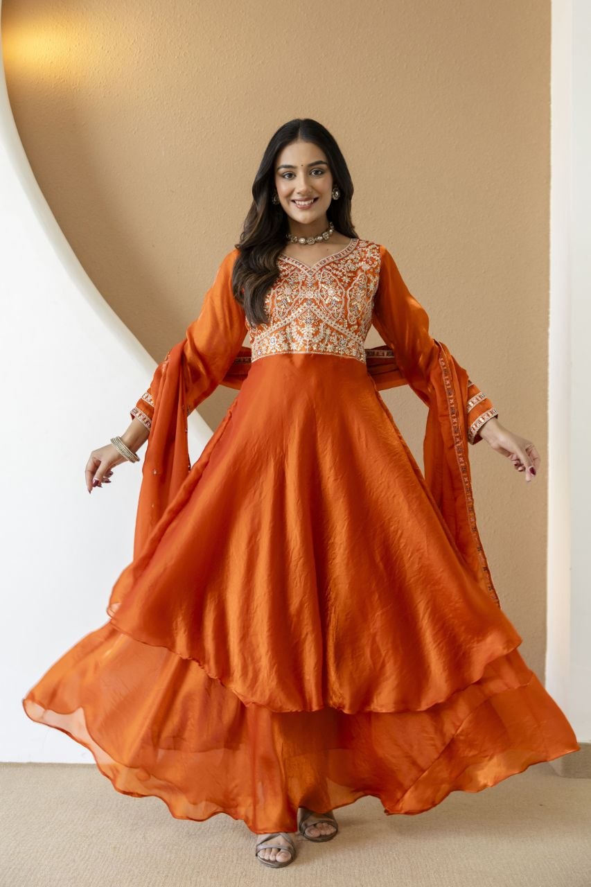 New Ready-made Collection With Fandy Silk Gown