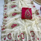 Pure star Georgette fabric with c pallu embroidery work saree