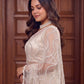 Net Bidds sequence pearls Embroidery Work Saree