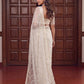 Net Bidds sequence pearls Embroidery Work Saree