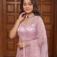 Net Bidds sequence pearls Embroidery Work Saree