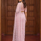 Net Bidds sequence pearls Embroidery Work Saree