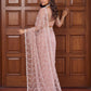 Net Bidds sequence pearls Embroidery Work Saree