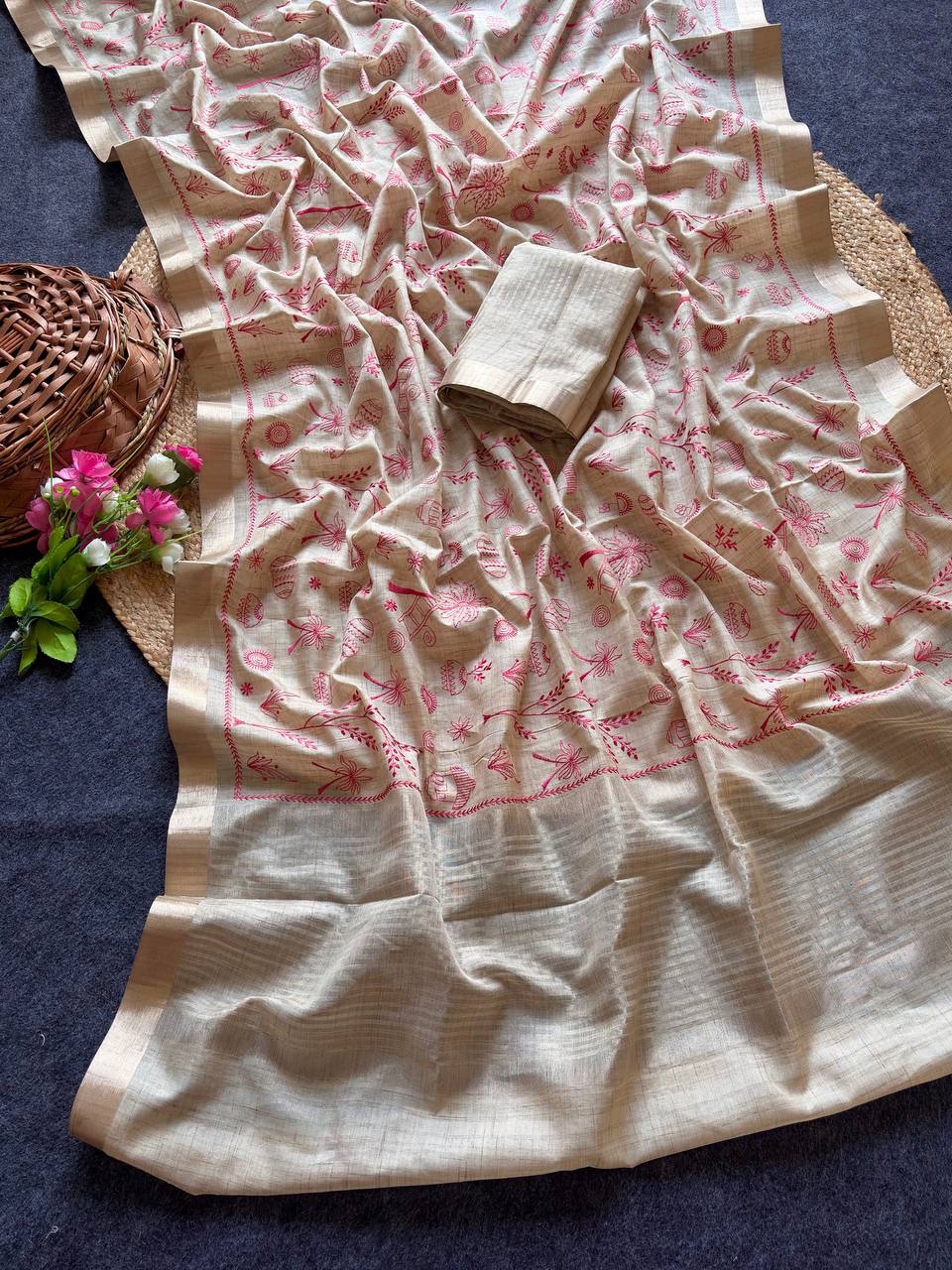 Pure Tusser silk saree