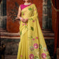 Khadi Cotton Multi Colour Extract Design Saree