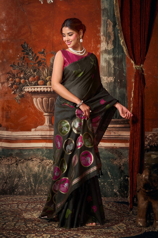 Khadi Cotton Multi Colour Extract Design Saree