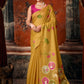 Khadi Cotton Multi Colour Extract Design Saree
