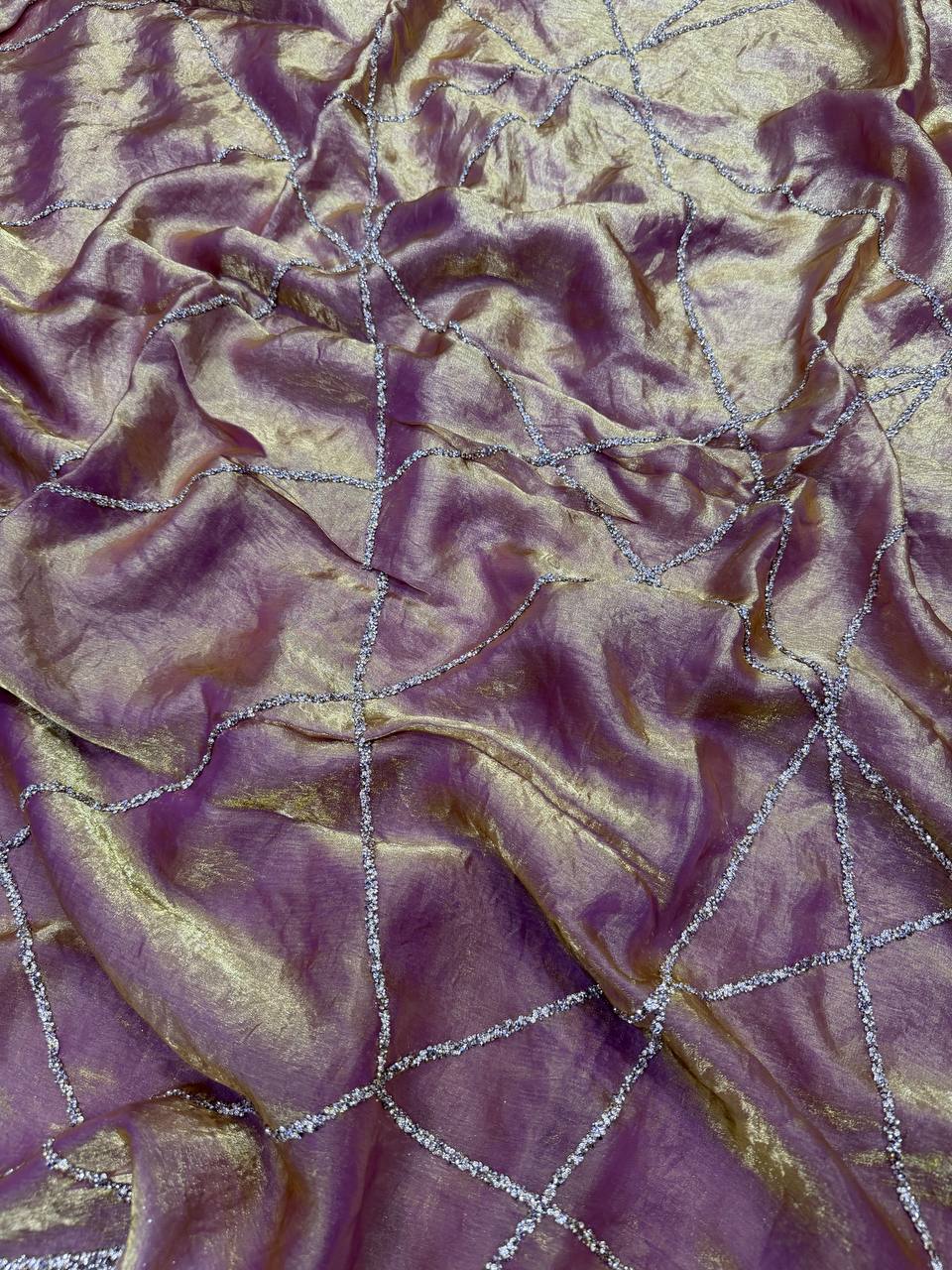 Beautiful Jarkhan Diamond work Saree