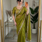 Designer Party Wear Soft  Fendy Satin silk Saree