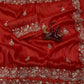Premium soft Tissue Beautiful motis and Beads Saree