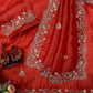 Premium soft Tissue Beautiful motis and Beads Saree