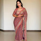 Soft Chinnon with beautiful print saree