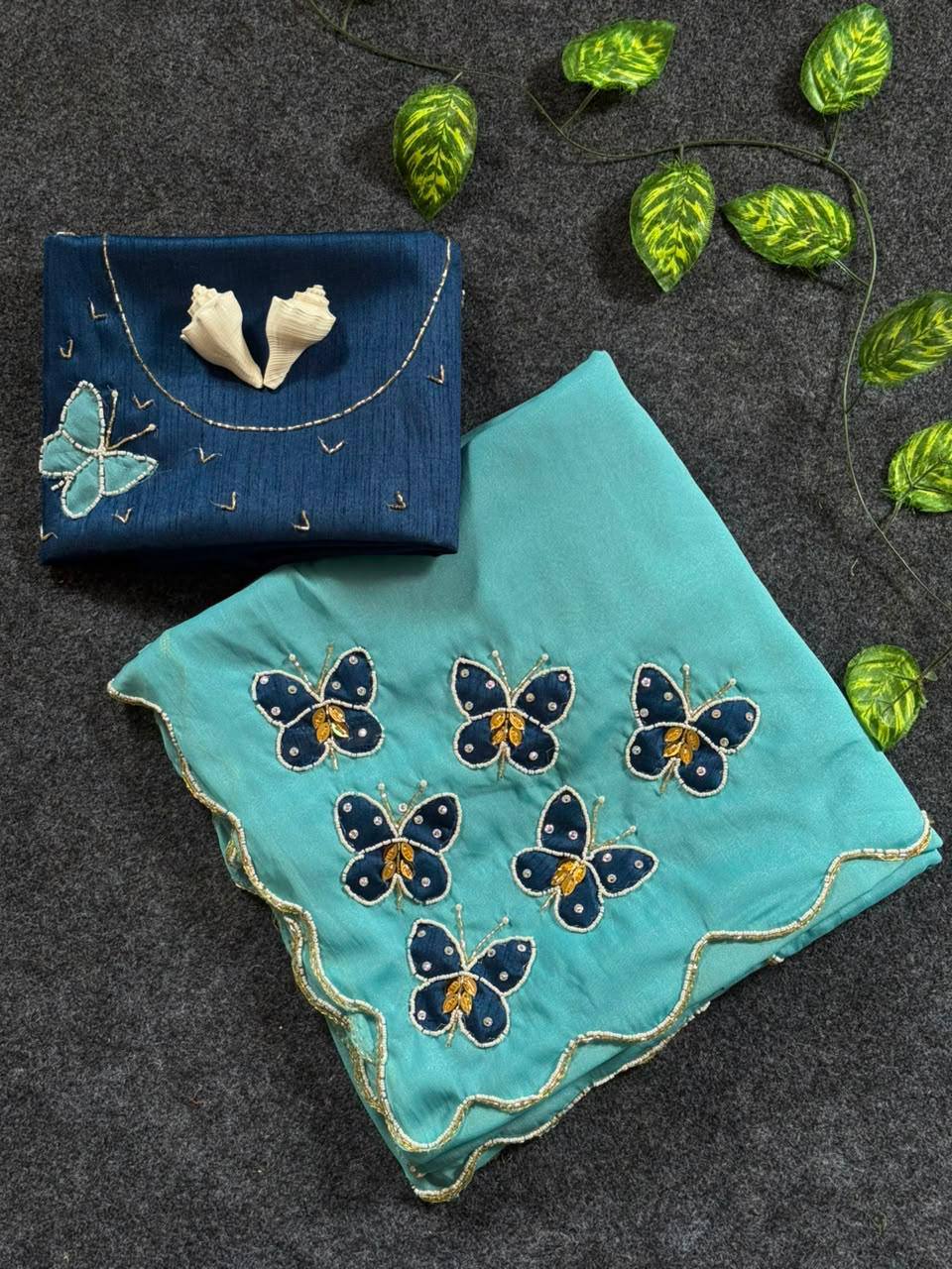 MOST VIREL INSTAGRAM HIT BUTTERFLY HANDWORK SAREE