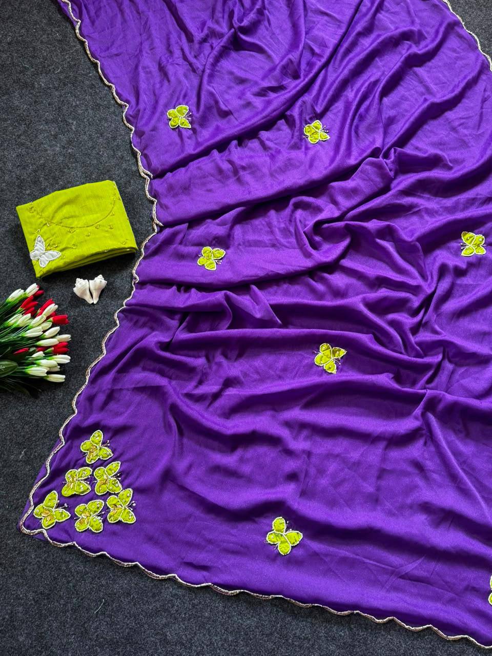 MOST VIREL INSTAGRAM HIT BUTTERFLY HANDWORK SAREE
