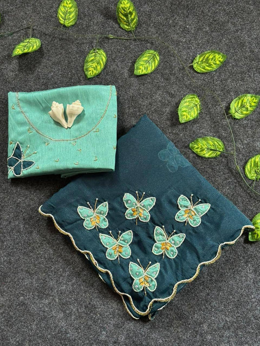 MOST VIREL INSTAGRAM HIT BUTTERFLY HANDWORK SAREE