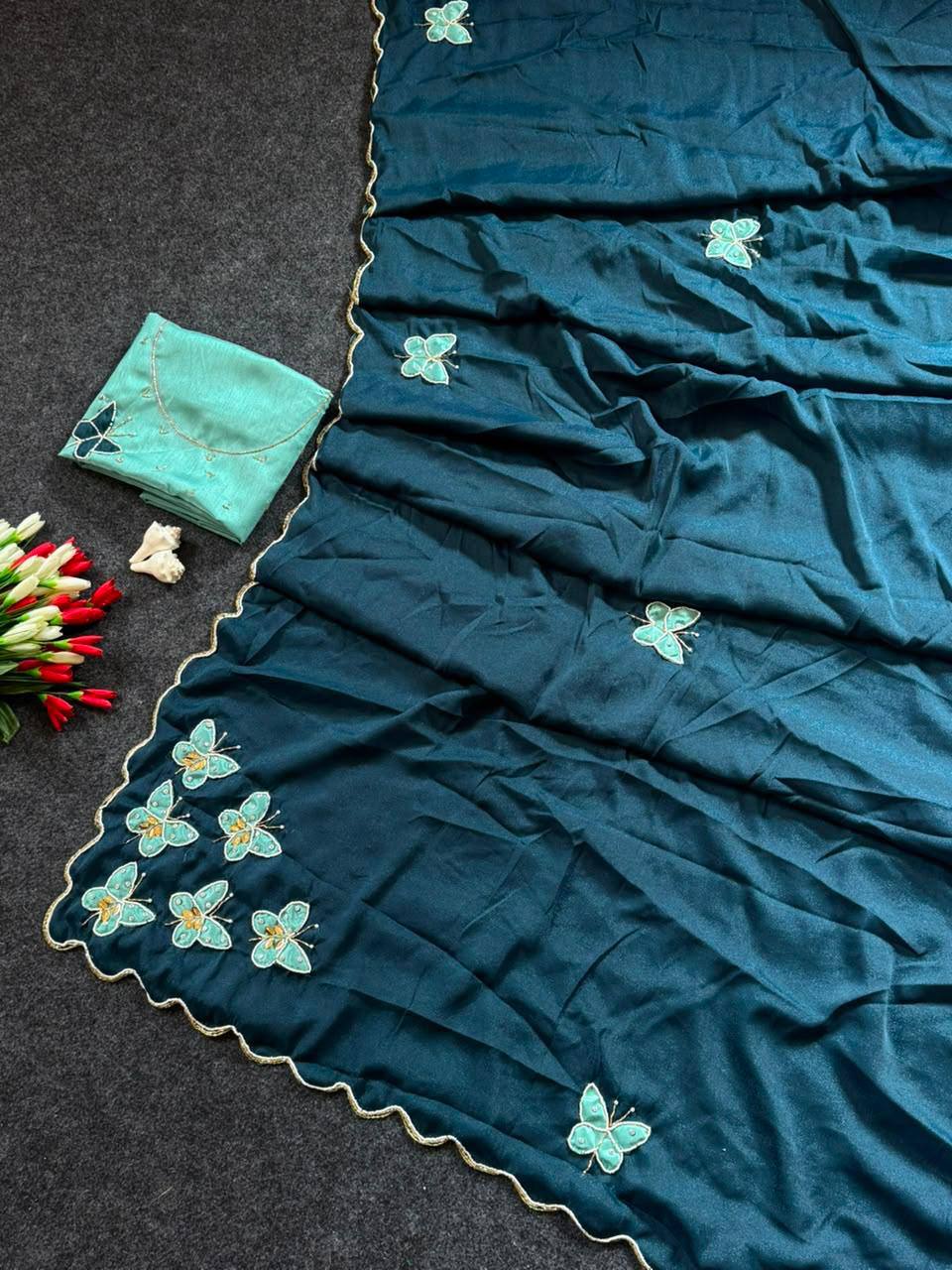 MOST VIREL INSTAGRAM HIT BUTTERFLY HANDWORK SAREE