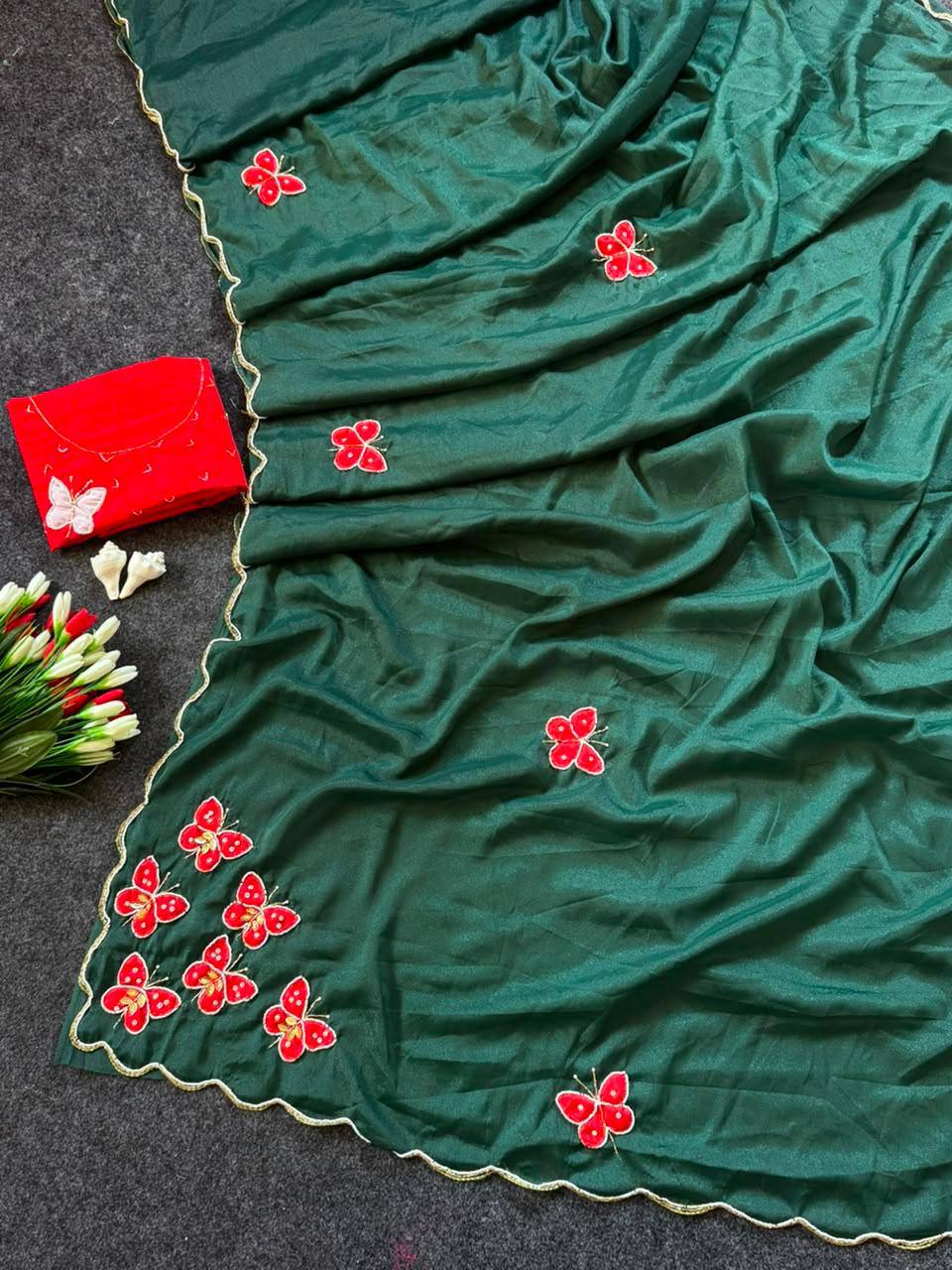 MOST VIREL INSTAGRAM HIT BUTTERFLY HANDWORK SAREE
