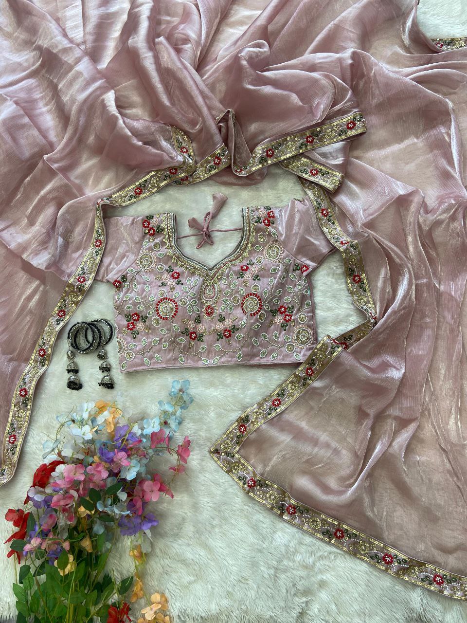 Presenting You Most Beautiful Latest Full Handwork Saree