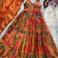 Digital printed Jimy organza silk suit with huge flair