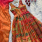 Digital printed Jimy organza silk suit with huge flair