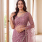 Net Bidds Sequence Pearls Embroidery Work Saree
