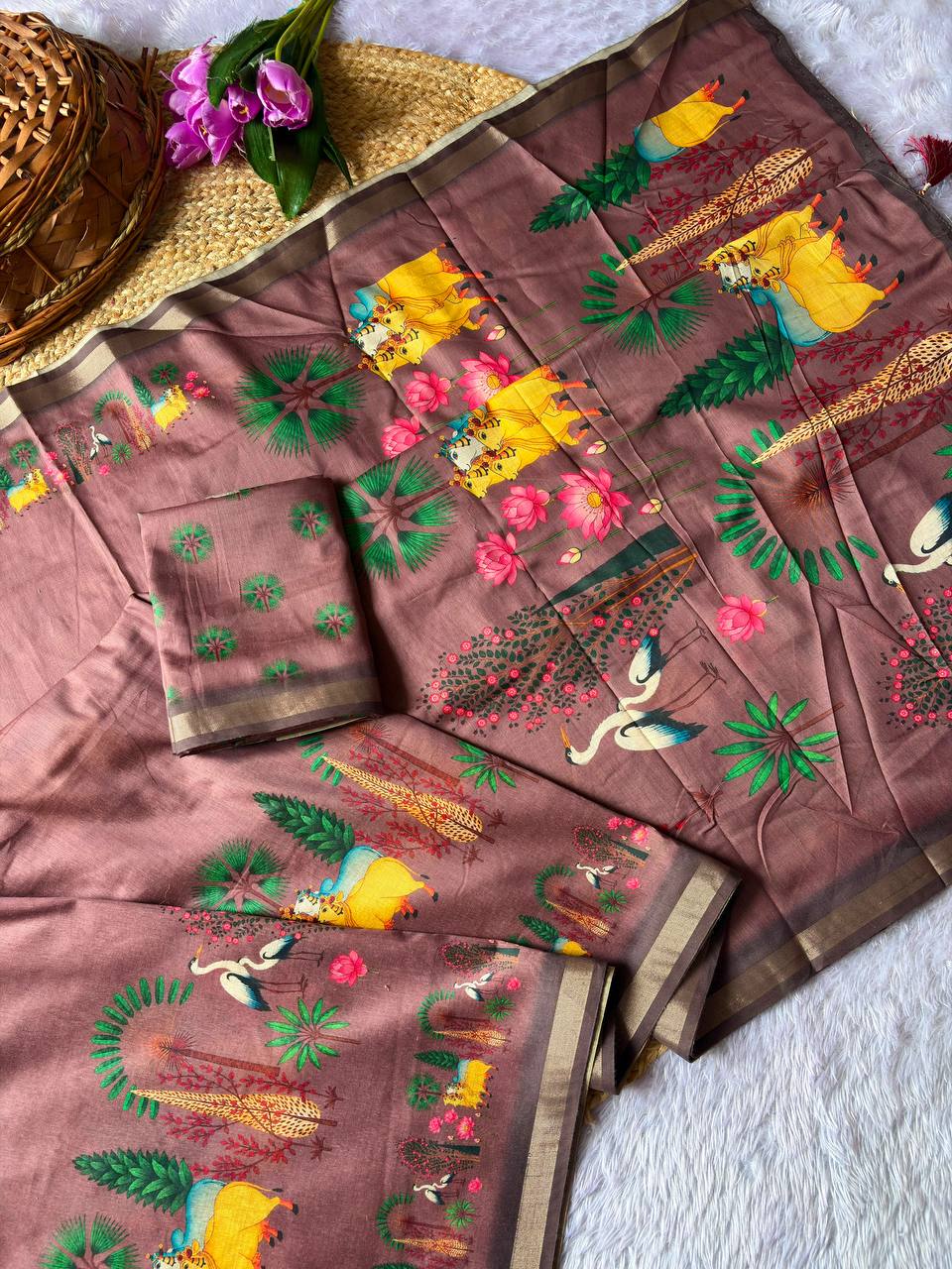 Nature Heritage Printed Saree