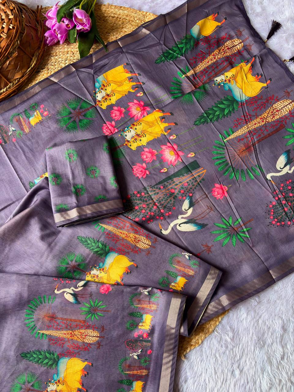 Nature Heritage Printed Saree
