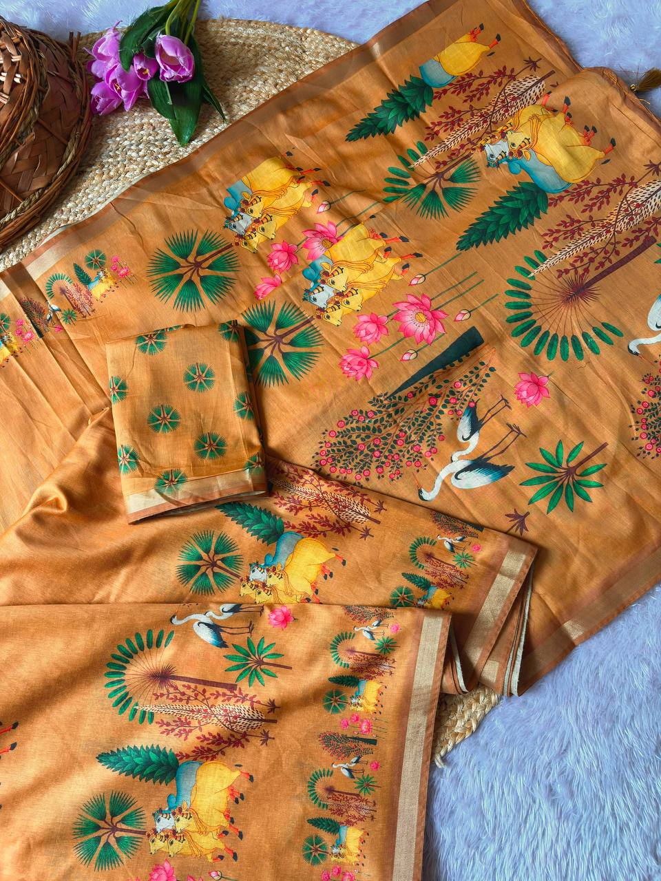 Nature Heritage Printed Saree