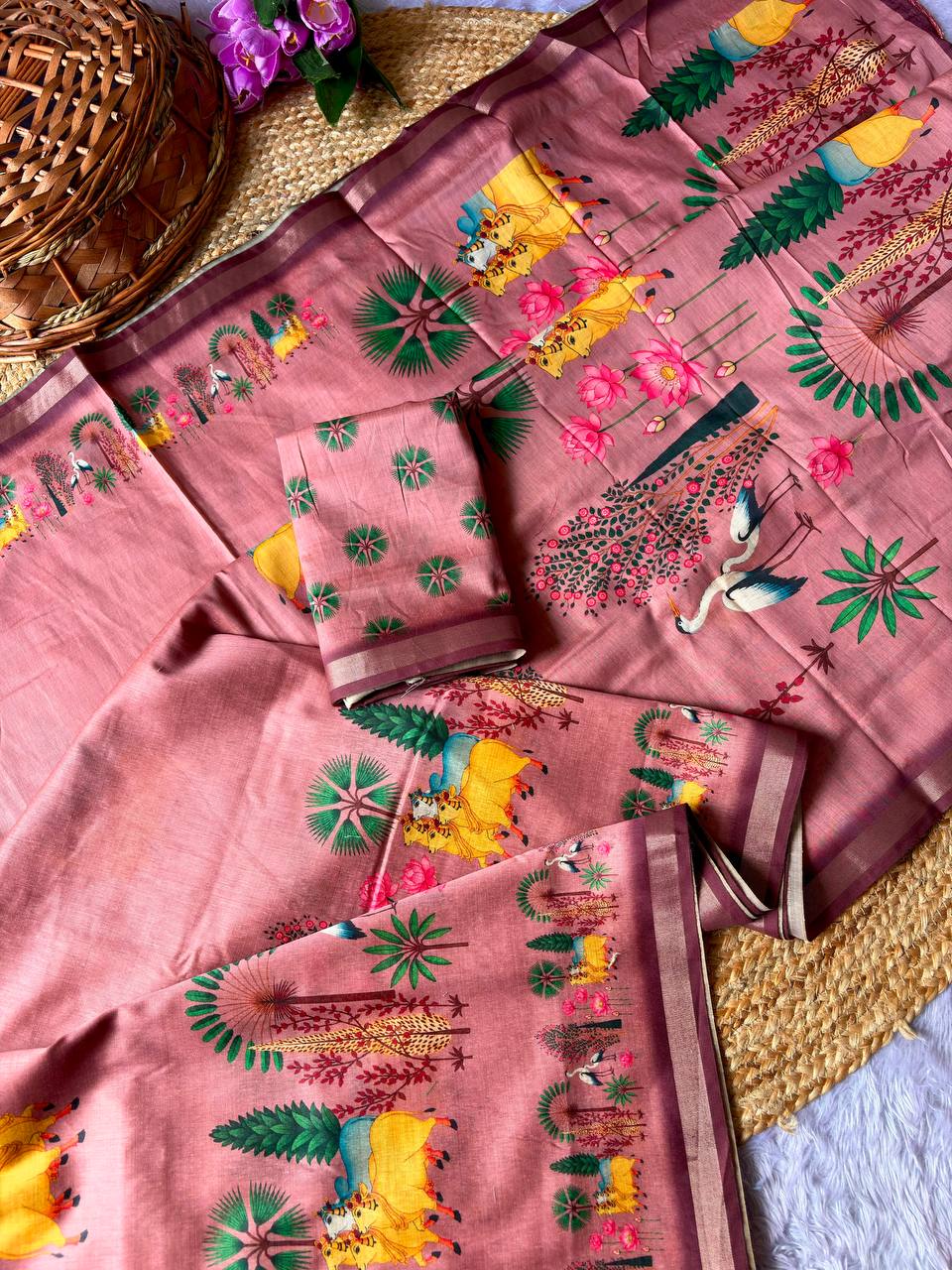 Nature Heritage Printed Saree